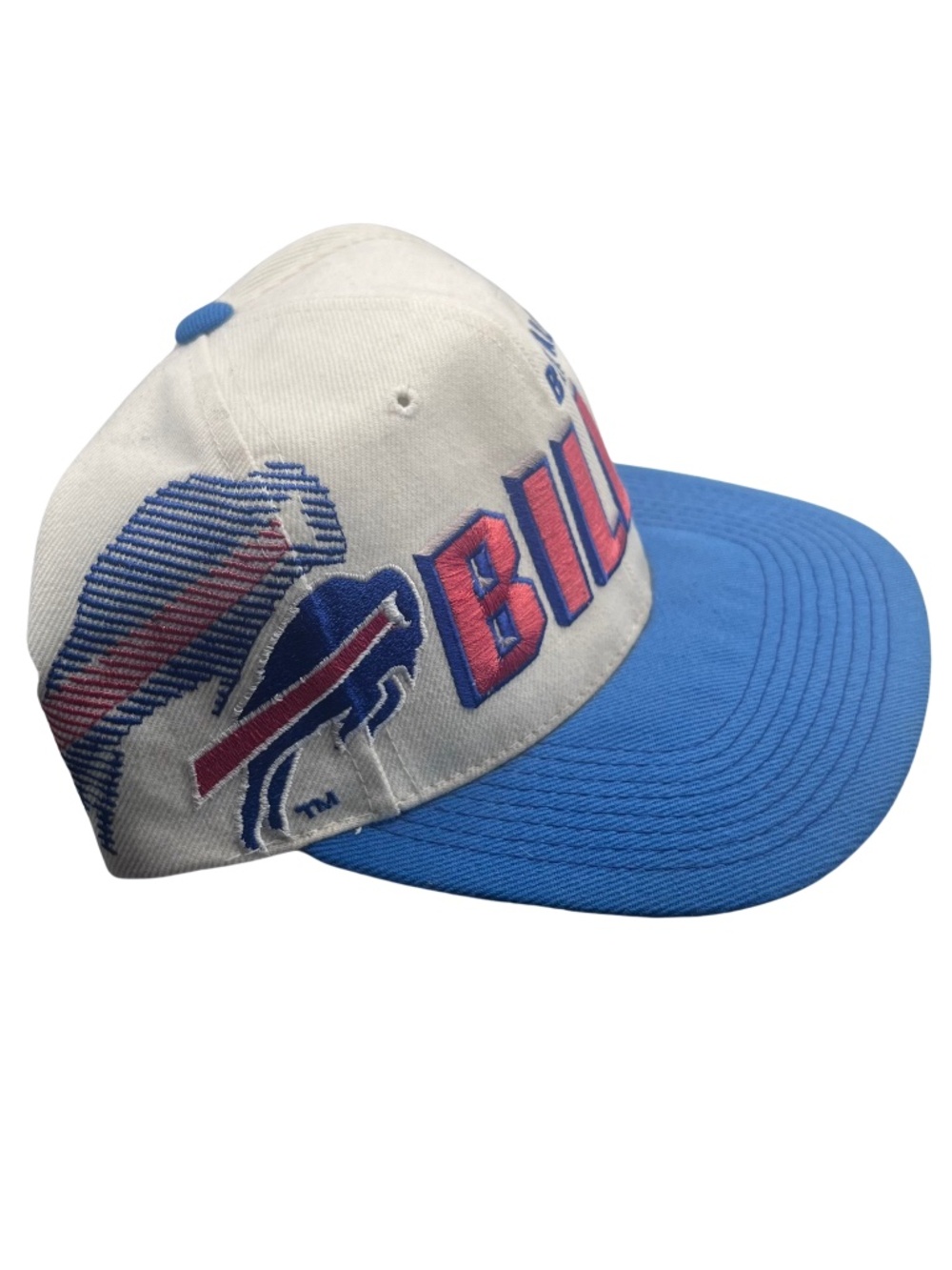 Buffalo Bills 90s Logo ATHLETIC Shadow Snapback hat blue red NFL Pro vintage